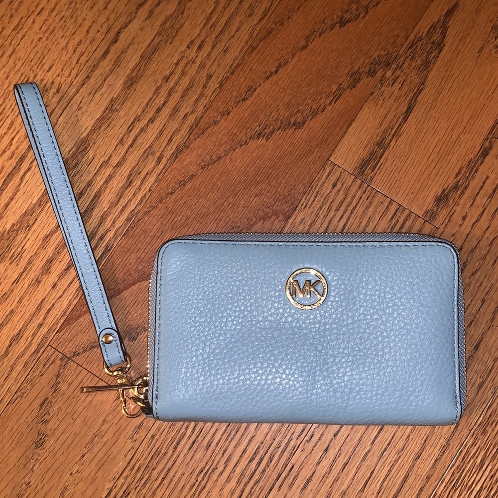 Michael Kors- Light Blue Wristlet/Wallet